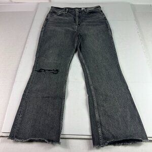 Rag & Bone Jeans Women's 30x26* Casey High Rise Flare Black Raw Hem Denim Tag 29